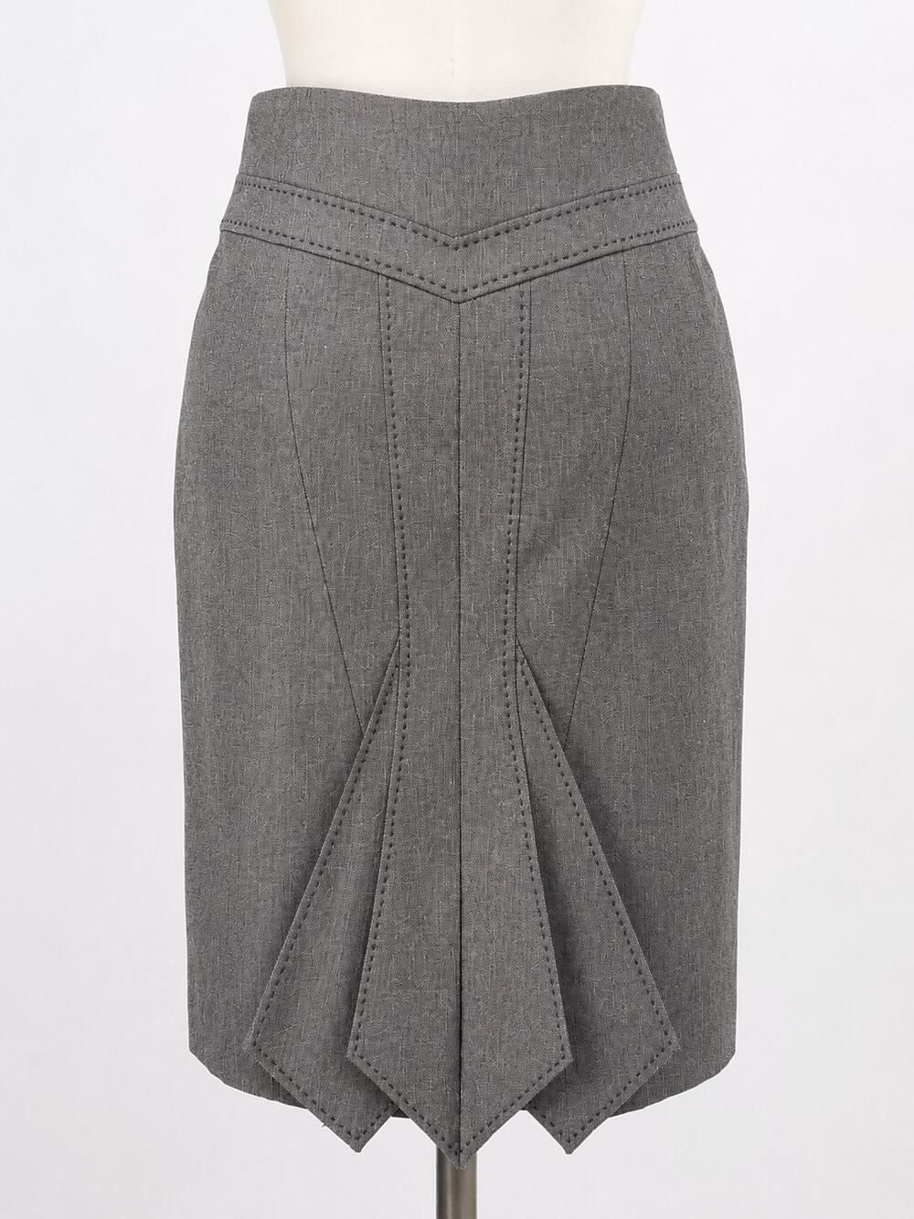 Worthington Gray Career Pencil Skirt Back Pleat Lined Office Stretch Size 6